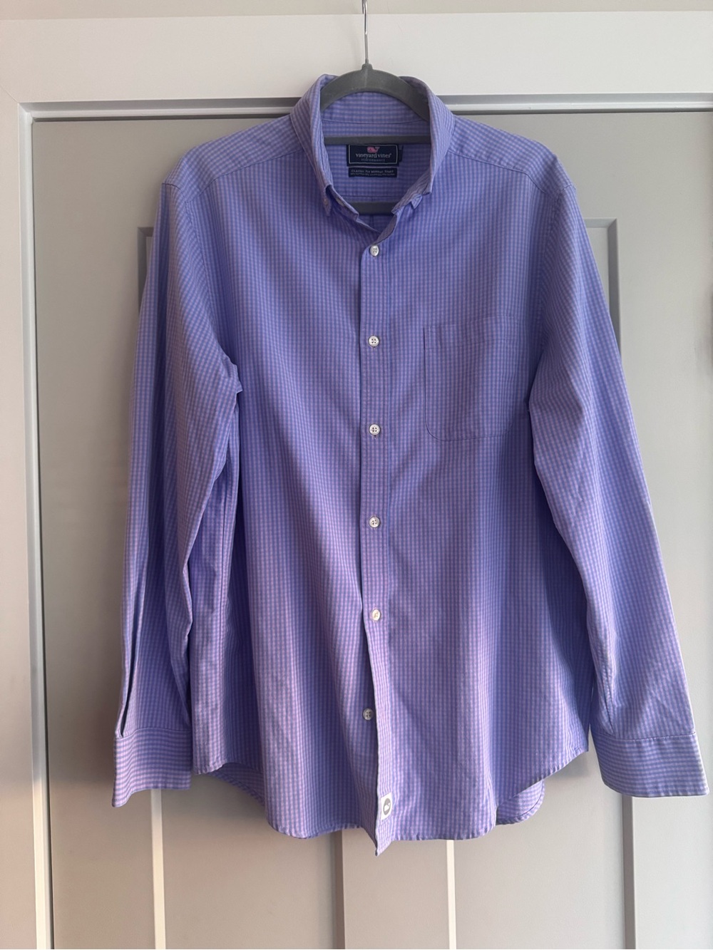 Vineyard Vines Lavender Check Long-Sleeve Button-Down Shirt
